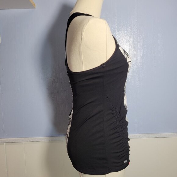 Ideology Extra Small Black White Floral Racerback Lightweight Workout Tank Top - Picture 4 of 9